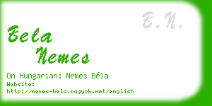bela nemes business card