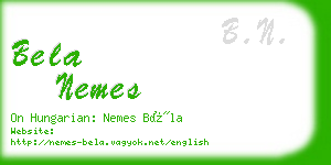 bela nemes business card